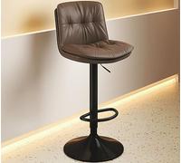 LANCOURT Sgabelli alti da cucina, sgabello girevole moderno e semplice con gambe alte, schienale e poggiapiedi, per la casa, l'isola della cucina, la sala da pranzo e la reception(Brown)