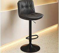 LANCOURT Sgabelli alti da cucina, sgabello girevole moderno e semplice con gambe alte, schienale e poggiapiedi, per la casa, l'isola della cucina, la sala da pranzo e la reception(Black)