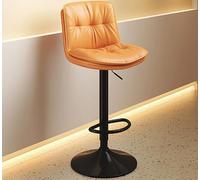 LANCOURT Sgabelli alti da cucina, sgabello girevole moderno e semplice con gambe alte, schienale e poggiapiedi, per la casa, l'isola della cucina, la sala da pranzo e la reception(Orange)