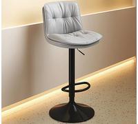 LANCOURT Sgabelli alti da cucina, sgabello girevole moderno e semplice con gambe alte, schienale e poggiapiedi, per la casa, l'isola della cucina, la sala da pranzo e la reception(Gray)