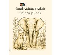 Land animals adult coloring book