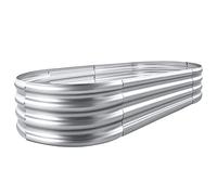 Land Guard Kit per aiuola rialzata zincata, fioriera zincata per esterni, grande metallo ovale per verdure………