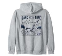 Land of The Free 250 Bison Eagle 4 luglio Felpa con Cappuccio