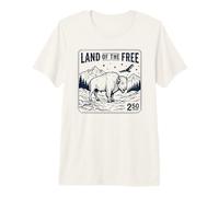 Land of The Free 250 Bison Eagle 4 luglio Maglietta Premium