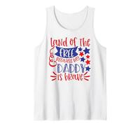 Land of The Free Because My Daddy Is Brave USA 4 luglio Canotta