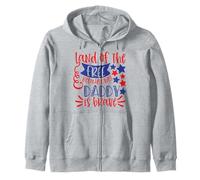 Land of The Free Because My Daddy Is Brave USA 4 luglio Felpa con Cappuccio
