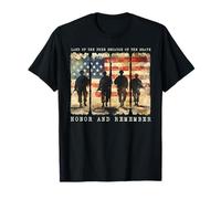 Land Of The Free Honor & Remember American Flag 4 luglio Maglietta