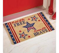 " Land Of The Free " Patriottico USA 4th Di Luglio Coco Fibra Casa Entryway
