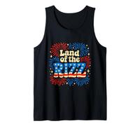 Land of the Rizz Groovy 4 luglio Fuochi d'artificio patriottici USA Canotta