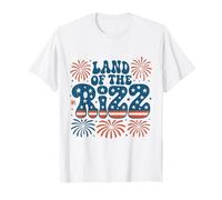 Land of the Rizz Groovy 4 luglio Fuochi d'artificio patriottici USA Maglietta