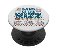 Land of the Rizz Groovy 4 luglio Fuochi d'artificio patriottici USA PopSockets PopGrip Adesivo