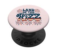 Land of the Rizz Groovy 4 luglio Fuochi d'artificio patriottici USA PopSockets PopGrip Adesivo