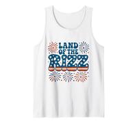 Land of the Rizz Vintage USA Groovy 4 luglio Fuochi d"artificio Canotta