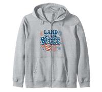 Land of the Rizz Vintage USA Groovy 4 luglio Fuochi d"artificio Felpa con Cappuccio