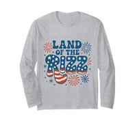 Land of the Rizz Vintage USA Groovy 4 luglio Fuochi d"artificio Maglia a Manica