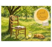 Land Pause - Ein Jahr im Cottagegarten (Wandkalender 2026 DIN A2 quer), CALVENDO Monatskalender: Stille Cottagepoesie im Jahresverlauf.