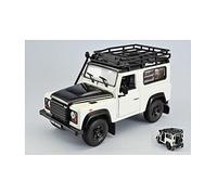 LAND ROVER DEFENDER 1984 WHITE/BLACK WITH ROOF RACK 1:24 - Welly - Auto Stradali - Die Cast - Modellino