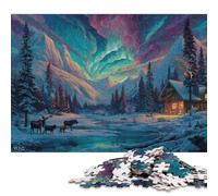 Landa Selvaggia dell'Alaska Puzzle in Legno 500 Pezzi Adulto Per Gioco Familiare Gioco EduGattoion Decorazione Interna Unica Regalo Per Amore E Amico Stress Relief 500pcs (52x38cm)