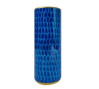 LANDCHY Lussuoso portaombrelli a secchiello portaombrelli barile dipinto a mano a tema piuma porcellana vaso da pavimento in ceramica ingresso portico interno alto 61 cm blu pavone