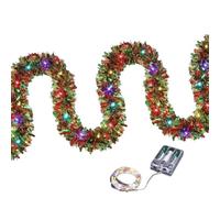 Lande di Colore di Natale con , Albero di Natale Strings Light Tinsel Garland Decoration | Home Decor operato per la Batteria per l'inverno Evento di Capodanno Compleanno