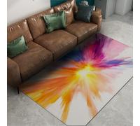 LANDERSION Tappeti Abstract Splash Ink per la camera da letto Tappeto colorato Pop Art per soggiorno Tappeto pieghevole a pelo basso per il divano ufficio in area ad alto traffico 80x150cm