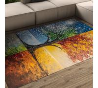 LANDERSION Tappeti ampi per camera da letto soggiorno Abstract Four Seasons Room Tree Décor Casa Tappeto Tappeto Antiscivolo Lavabile Tappetini a pelo basso 80x120cm