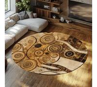 LANDERSION Tappeti astratti a cerchio geometrico a vortice Tappeto decorativo con stampa di rami vintage ultra morbido lavabile per soggiorno 150cm