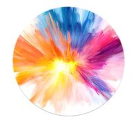 LANDERSION Tappeti rotondi da camera da letto Abstract Splash Ink 240cm Tappeto colorato Pop Art per soggiorno tappeto circolare pieghevole a pelo basso per divano ufficio ad alto traffico