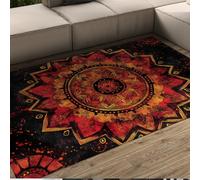 LANDERSION Tappeti Vintage Collezione Rosso Nero Tradizionale Orientale Design Classico Lavabile Tappeto sottile per aree ad alto traffico nel corridoio del soggiorno 180x300cm