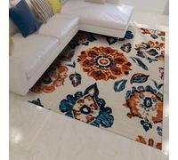 LANDERSION Tappetini vintage interno per l'ingresso 90x120cm Tappeti lavabili per la camera letto tappeto orientale floreale boho morbido a pelo basso per il soggiorno oltre all'arredamento