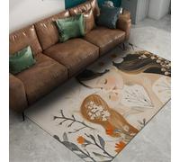 LANDERSION Tappeto Elegante Donna Boho 100x150cm Tappeto moderno per l'area floreale Ultra morbido e antiscivolo Tappeto facile di pulire per soggiorno sala da pranzo Festa della Mamma