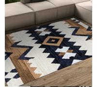LANDERSION Tappeto geometrico tribù etnica indiana azteca tappeto retrò esotico lavabile accento Tappeti rustico Tappeti per aree sottili rustiche per soggiorno Ufficio 140x200cm