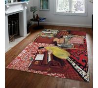 LANDERSION Tappeto Nordic Indoor Scene 90x120cm Pianista elegante e giocatori di dama zerbino dal design unico tappeti sottili a pelo basso lavabili per appartamento in soggiorno