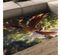 LANDERSION Tappeto Pappagallo Volante Carino Cartone Animato Uccello Animale Giungla Design tappeto Lavabile Antiscivolo Tappeti A Vello Basso per Soggiorno Camera Da Letto Nursery 60x90cm