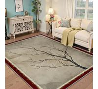 LANDERSION Tappeto ramo d'albero 80x150cm - Pittura tradizionale a inchiostro Arte Area Astratta Tappeti per la casa Arredamento Accento Roma Moderna Lavabile Scorrevolo Pelo Basso per Ufficio