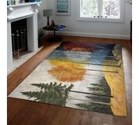 LANDERSION Tutte le stagioni Tappeto a tema albero selvatico Foresta mistica illustrazione Tappeti per aree stampate tappeto sottile antiscivolo lavabile per soggiorno ufficio 60x120cm