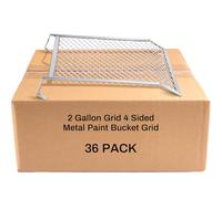 Landhoow Griglia a rullo per vernice, a 4 lati, in metallo, resistente, per secchi, colore argento, 36 pezzi