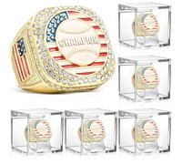 Landical 3 anelli da campionato con espositore espositore supporto per pallacanestro calcio baseball campionato anello acrilico espositore per trofeo campione anelli per vincitore della lega, lega