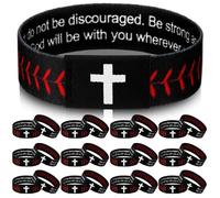 Landical Confezione da 6 braccialetti con versi biblici da baseball con tecnologia NFC, per donne e uomini, regali religiosi cristiani, braccialetti scritturali da leggere con telefono, fede