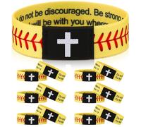 Landical Confezione da 6 braccialetti con versi biblici da baseball con tecnologia NFC, per donne e uomini, regali religiosi cristiani, braccialetti scritturali da leggere con telefono, fede