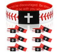 Landical Confezione da 6 braccialetti con versi biblici da baseball con tecnologia NFC, per donne e uomini, regali religiosi cristiani, braccialetti scritturali da leggere con telefono, fede