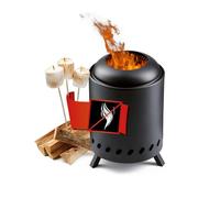 LANDMANN Braciere senza fumo, per esterni, per giardino, terrazza e campeggio, piccolo e rotondo con diametro di 18 cm, combustione del legno a basso contenuto di fumo, efficiente rigestione dell'aria