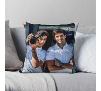 Lando Norris Carlos Sainz Jr. Federa quadrata in poliestere e lino, motivo velluto, con cerniera, decorazione per la casa