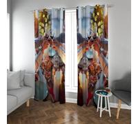 LANDOCROWN Tende per feste di Natale di Capodanno Riunione di famiglia Occhiello in poliestere Tende per finestre oscuranti per soggiorno Arredamento camera da letto 2x B150 x H190 cm