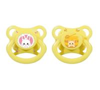 Landofgenie Ciucci per Adulti con Design - Ciucci in Silicone Stampe - 2 Pezzi Giallo