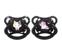 Landofgenie Ciucci per Adulti con Design - Ciucci in Silicone Stampe - 2 Pezzi Nero