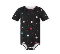 Landofgenie Onesie a Pois per Uomo, Tuta Intera a Maniche Corte con Chiusura a Bottoni a Pressione, Morbido Bodysuit da Uomo Ideale Come Pigiama o Abbigliamento per la casa, Nero S