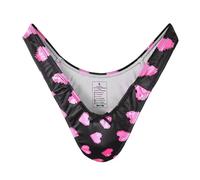Landofgenie Perizoma Tucking Gaff Mutandine per Crossdresser Nascondere Gaff Panty Modellante Mutandine Intimo Stampato Mutande per Crossdresser Transgender Nero 4XL