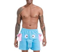 Landofgenie Pigiama e Pantaloncini da Uomo Pigiama Divertente Elefante Shorts Blu XL