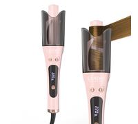 LANDOT Arricciacapelli Automatico 25mm Rosa - Facile da Usare per Principianti, Anti-Scaldatura Sicuro per Ricci Ondeggianti e 8 Temperature Regolabili per Capelli Fini e Spessi